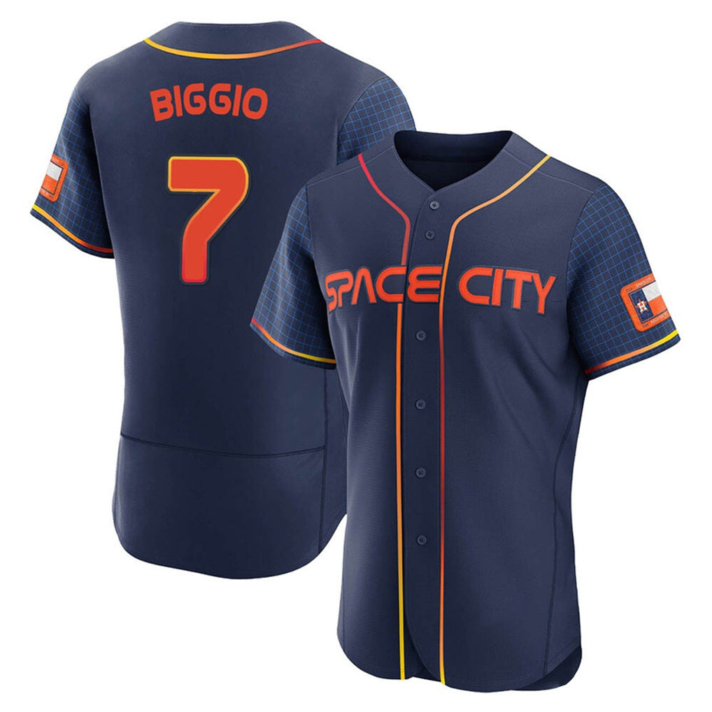 Houston Astros #7 Craig Biggio Player Navy CONTON City Connect Limited Elite Home Stitched Jerseys