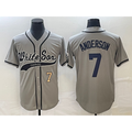 Chicago White Sox #7 Tim Anderson Number Grey CONTON Cool Base Stitched Jersey
