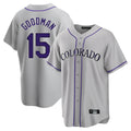 Colorado Rockies #15 Hunter Goodman Player Gray CONTON Game Home Stitched Jerseys