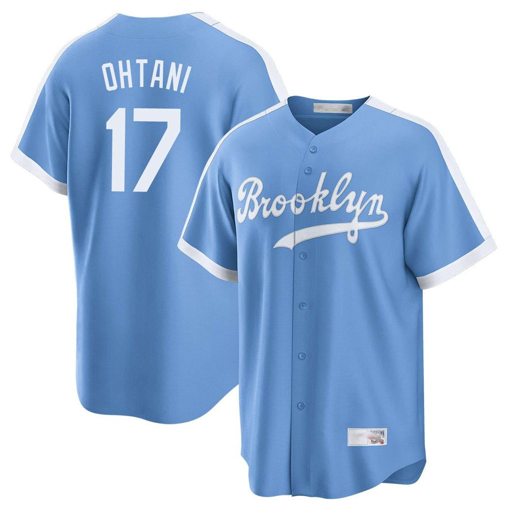 Los Angeles Dodgers #17 Shohei Ohtani Player Light Blue CONTON Cooperstown Collection Limited Stitched Jerseys