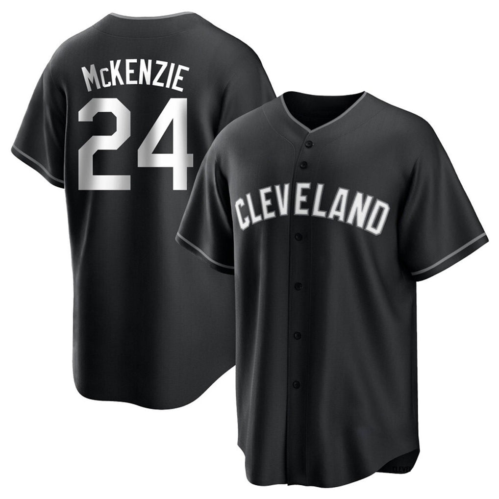 Cleveland Guardians #24 Triston McKenzie Player Black CONTON Home Game Stitched Jerseys