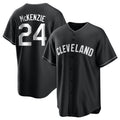 Cleveland Guardians #24 Triston McKenzie Player Black CONTON Home Game Stitched Jerseys