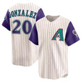 Arizona Diamondbacks #20 Luis Gonzalez Cream CONTON Throwback Cooperstown Collection Limited Jersey