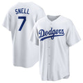 Los Angeles Dodgers #7 Blake Snell White CONTON 2024 Cool Base Stitched Jersey