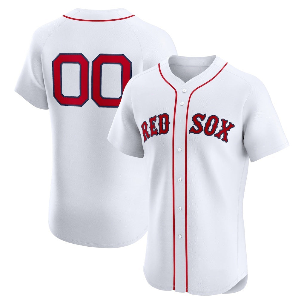 Custom Boston Red Sox White CONTON Home Elite Jersey