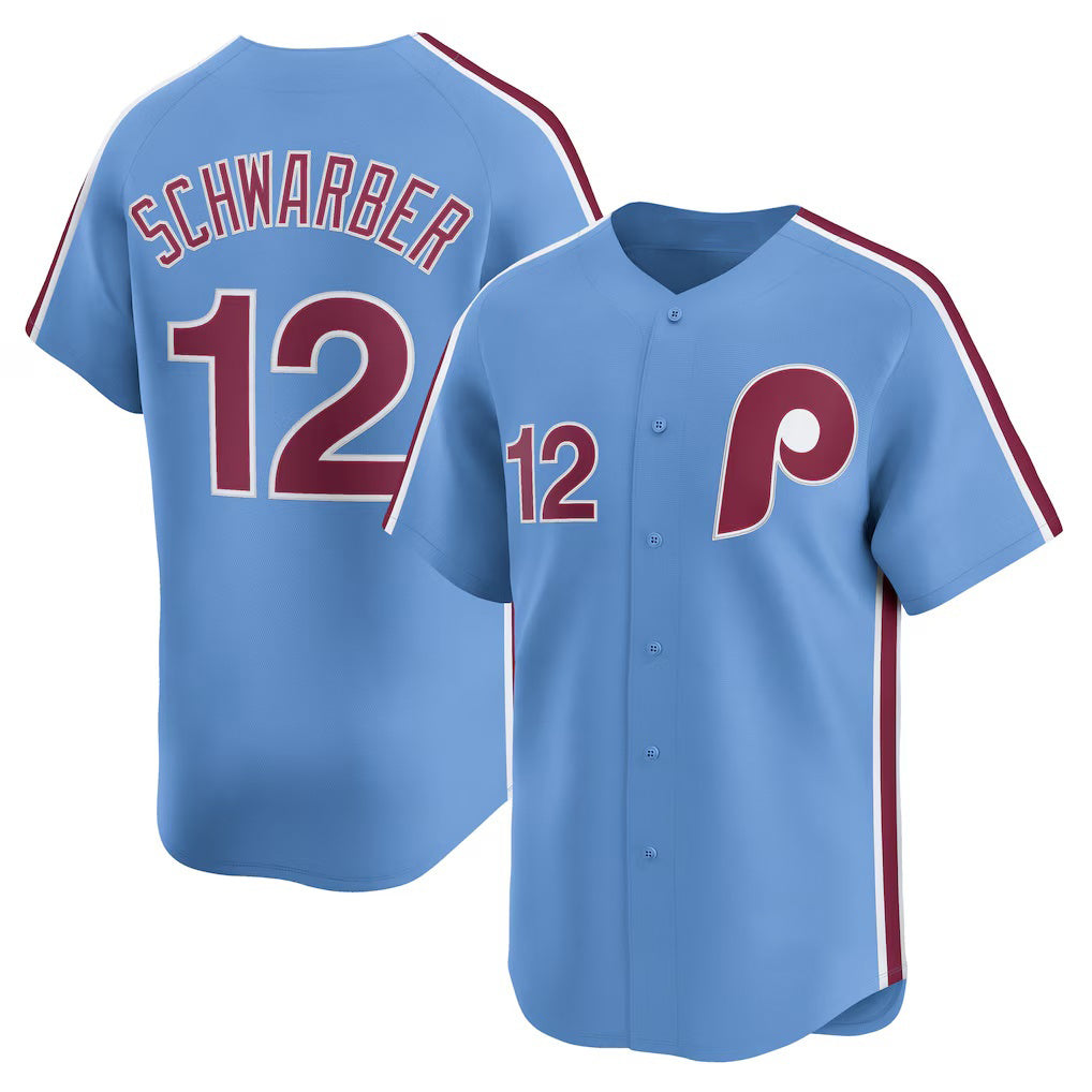 Philadelphia Phillies #12 Kyle Schwarber Light Blue CONTON Alternate Limited Jersey