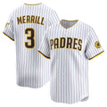 San Diego Padres #3 Jackson Merrill White CONTON Home Limited Player Jersey