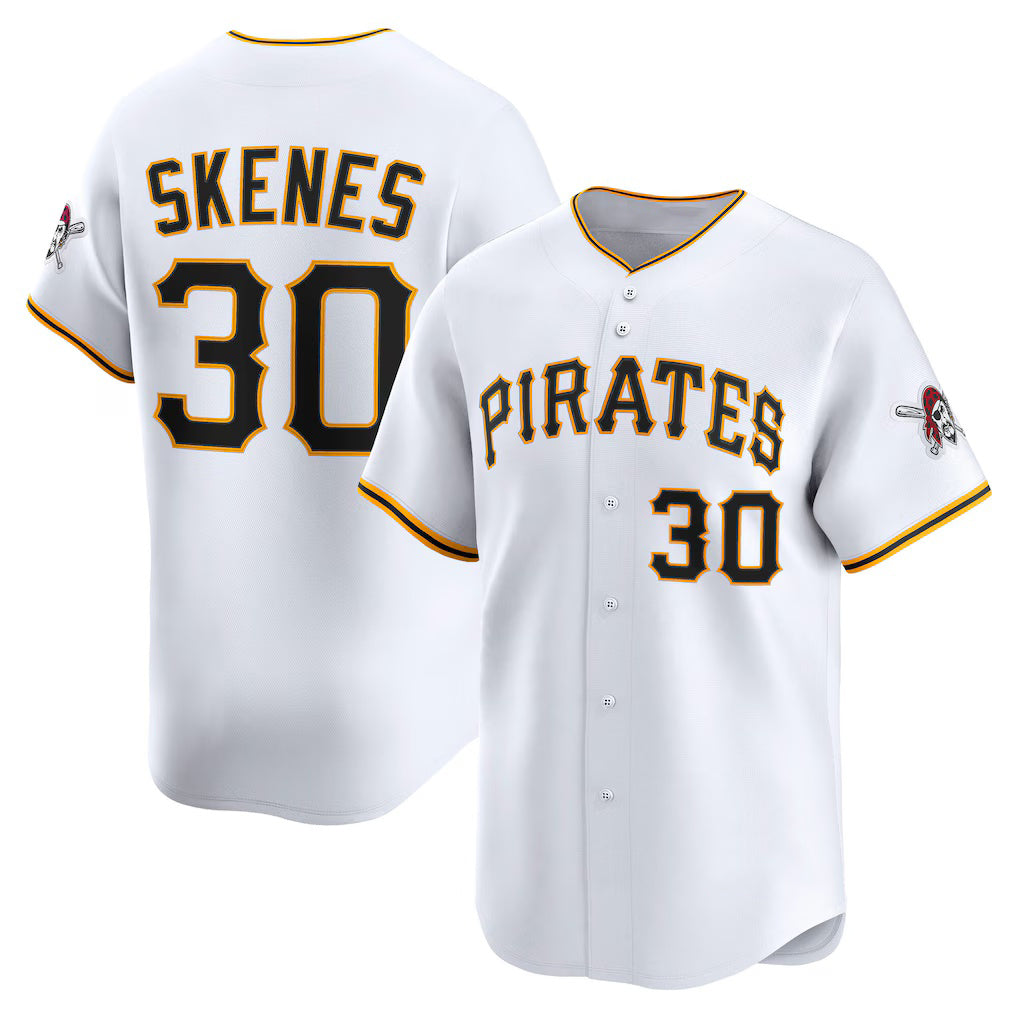Pittsburgh Pirates #30 Paul Skenes White CONTON Home Limited Player Jersey