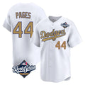 Los Angeles Dodgers #44 Andy Pages Player White Gold CONTON World Series Collection Limited Home Stitched Jerseys