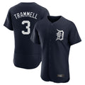 Detroit Tigers #3 Alan Trammell Player Navy CONTON Limited Elite Home Stitched Jerseys