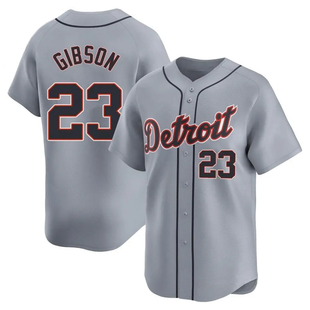 Detroit Tigers #23 Kirk Gibson Player Gray CONTON Home Limited Stitched Jerseys