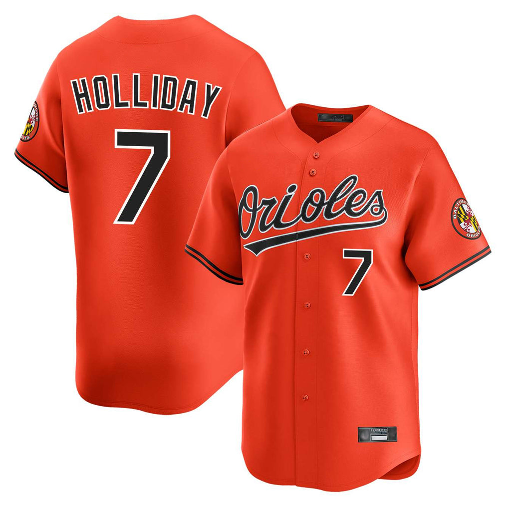 Baltimore Orioles #7 Jackson Holliday Player Orange CONTON Limited Home Game Stitched Jerseys