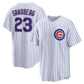 Chicago Cubs #23 Ryne Sandberg White CONTON Home Retired Player Replica Jersey