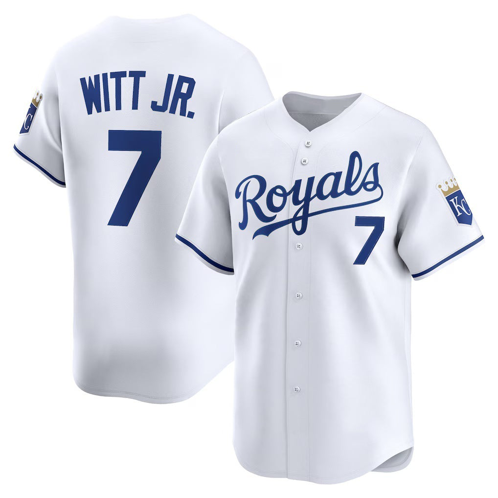 Kansas City Royals #7 Bobby Witt Jr. White CONTON Home Limited Player Jersey