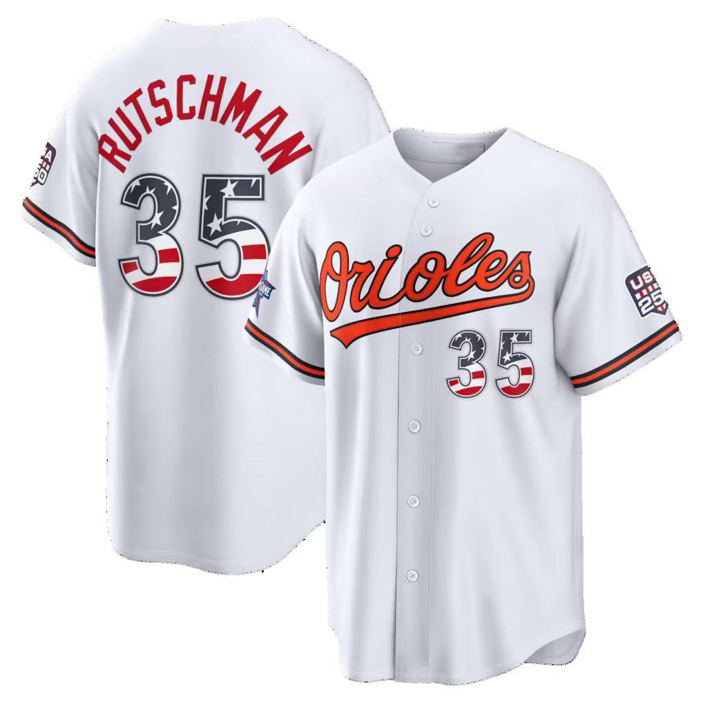 Baltimore Orioles #35 Adley Rutschman 2026 All-Star Edition Stars & Stripes White CONTON Stadium Jersey