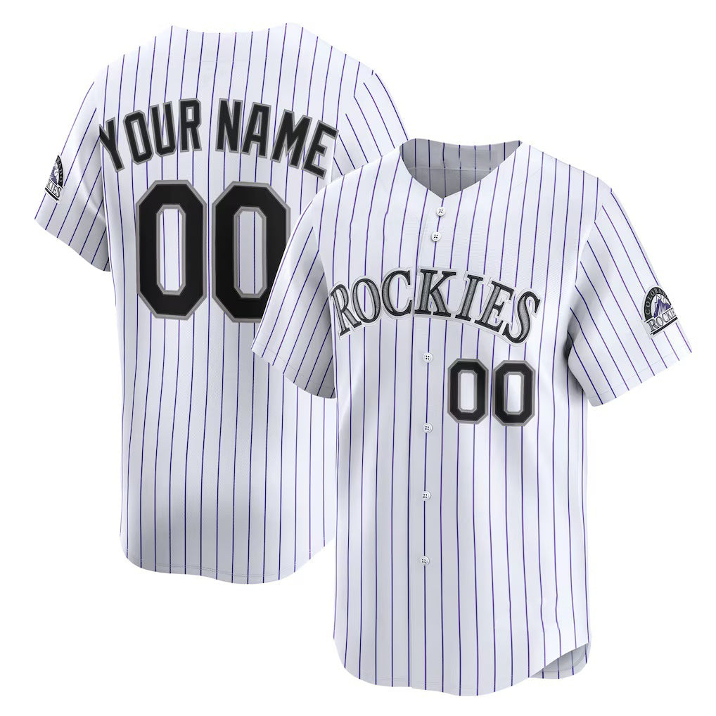 Custom Colorado Rockies White CONTON Home Limited Jersey