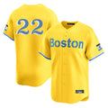Boston Red Sox #22 Garrett Whitlock Player Yellow CONTON Limited Home Game Stitched Jerseys1