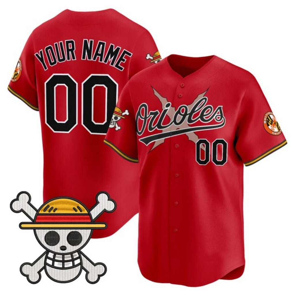 Custom Baltimore Orioles x One Piece Red CONTON Vapor Premier Limited Jersey - Stitched
