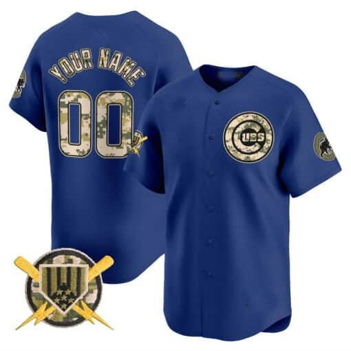 Custom Chicago Cubs Armed Forces Day Vapor Premier Limited Jersey ¨C Royal CONTON