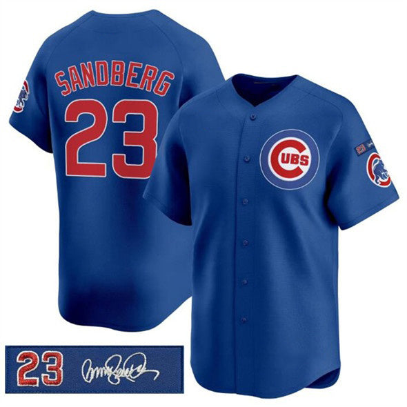 Chicago Cubs #23 Ryne Sandberg Royal CONTON 'Ryne Sandberg Tribute' Vapor Limited V3 Stitched Jersey