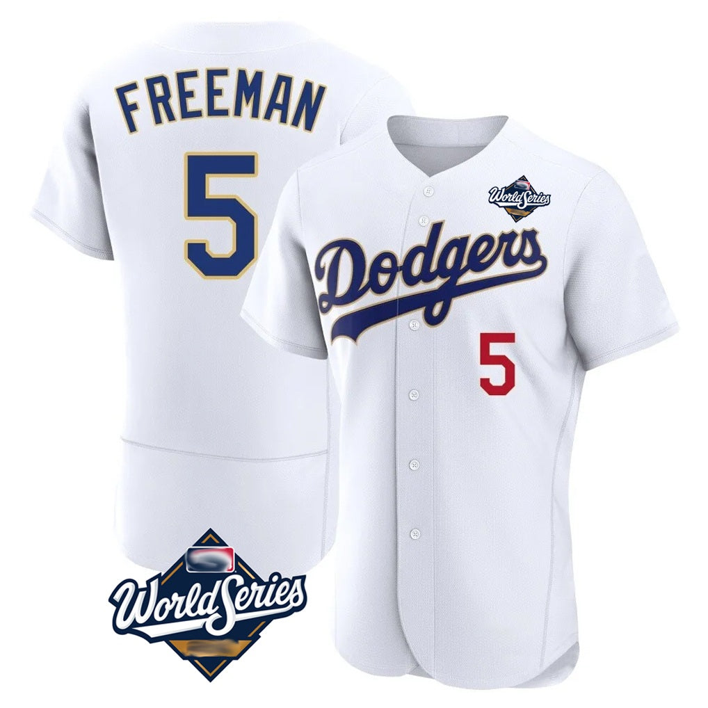 Los Angeles Dodgers #5 Freddie Freeman Player Gold White CONTON World Series 2026 Collection Stadium Limited Elite Stitched Jerseys