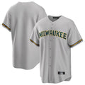 Milwaukee Brewers Blank Player Gray CONTON Home Game Stitched Jerseys