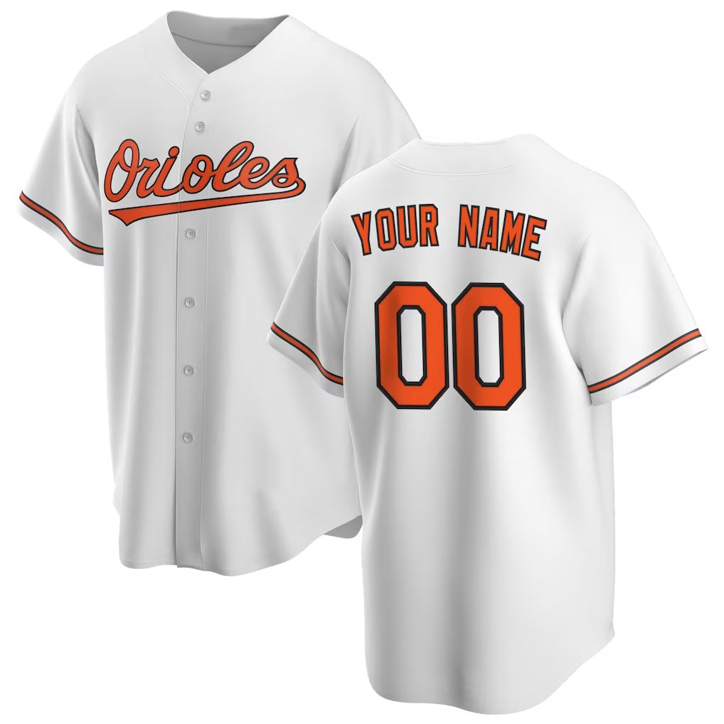 Custom Baltimore Orioles White CONTON Home Replica Jersey