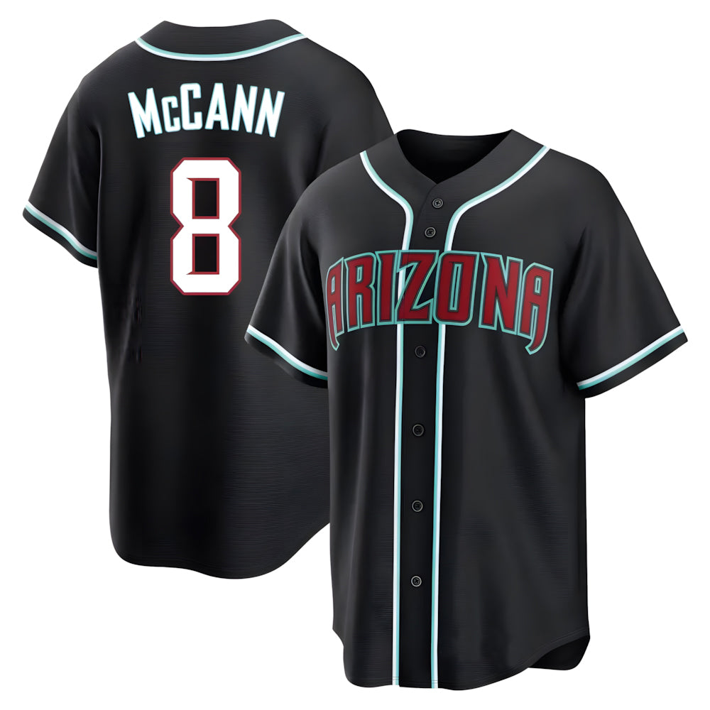 Arizona Diamondbacks #8 James McCann Player Black CONTON Home Game Stitched Jerseys