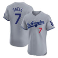 Los Angeles Dodgers #7 Blake Snell Player Gray CONTON Limited Elite Home Stitched Jerseys
