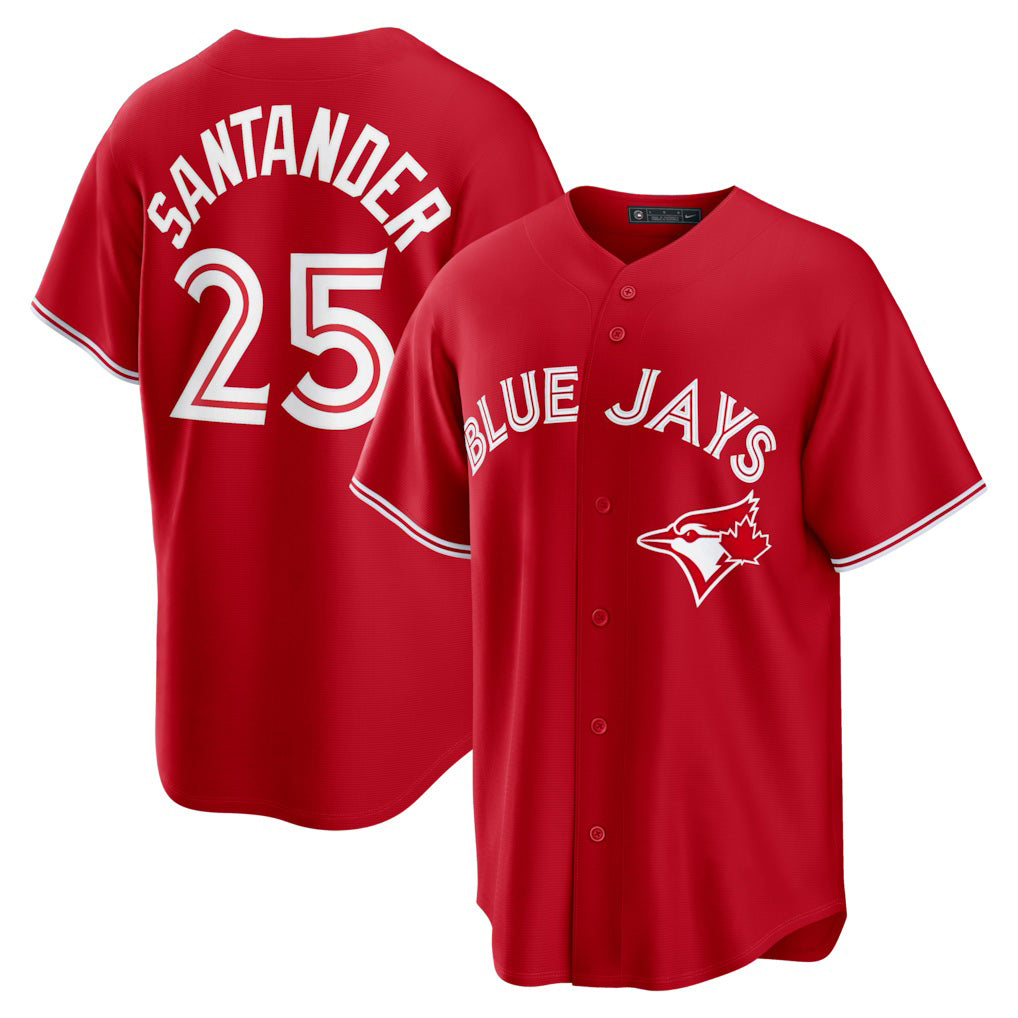 Toronto Blue Jays #25 Anthony Santander Red CONTON Canada Day Replica Jersey