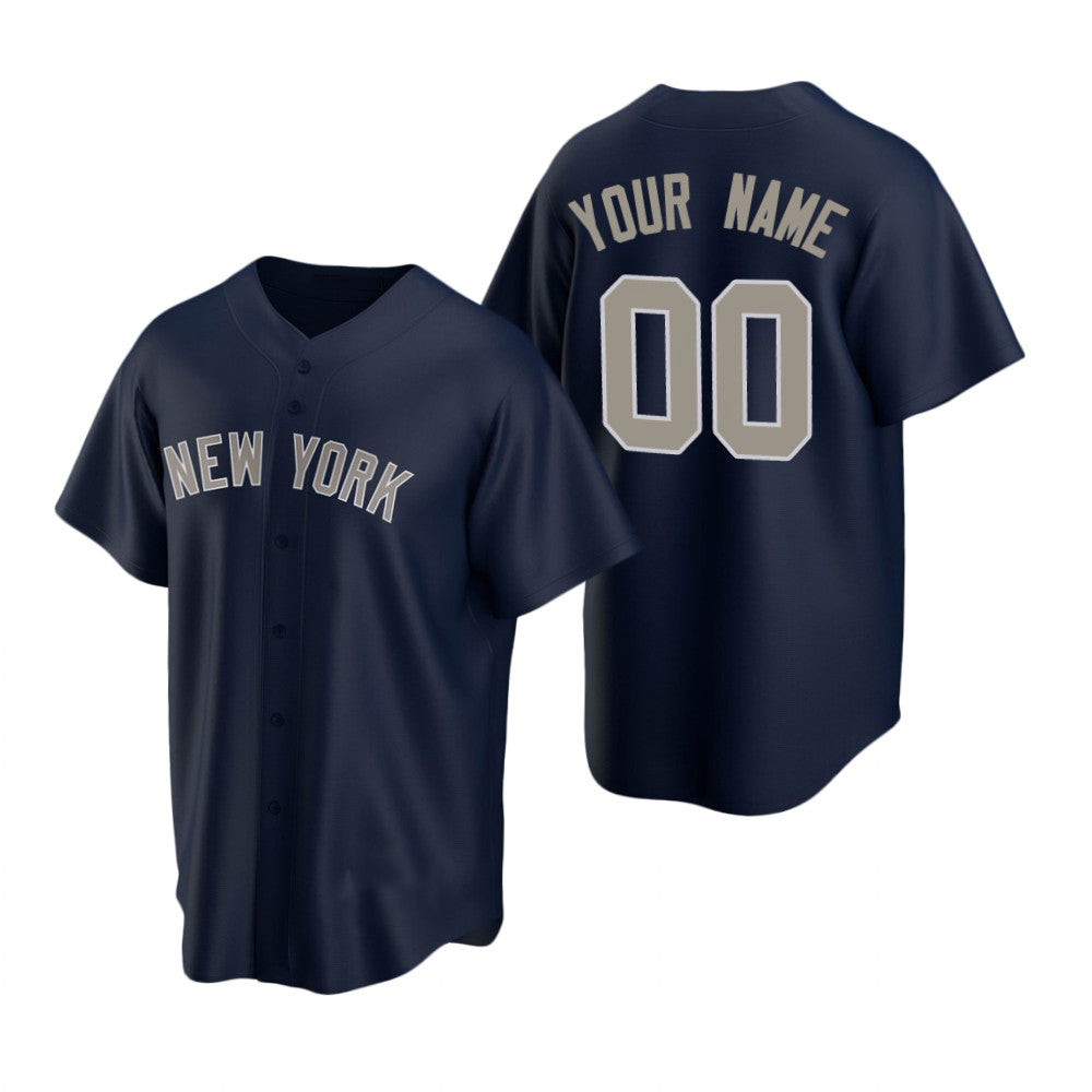 Custom New York Yankees Navy CONTON Stitched Cool Base Jersey