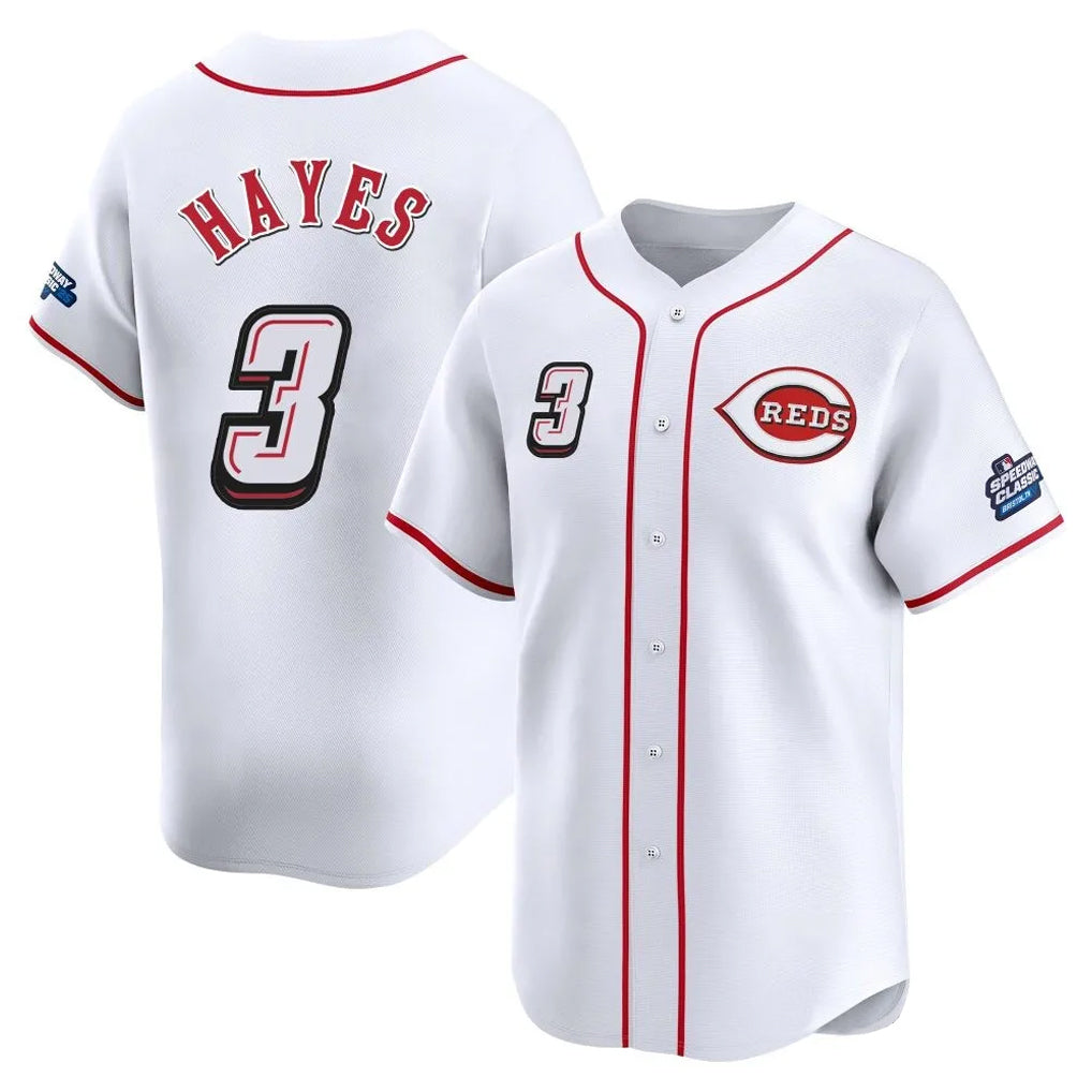 Cincinnati Reds #3 Ke'Bryan Hayes Player White CONTON Speedway Classic Home Limited Stitched Jerseys