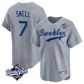Los Angeles Dodgers #7 Blake Snell Player Gray CONTON Game Limited World Series Home Stitched Jerseys