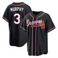 Atlanta Braves #3 Dale Murphy Player Black CONTON Fashion Out Game Stitched Jerseys
