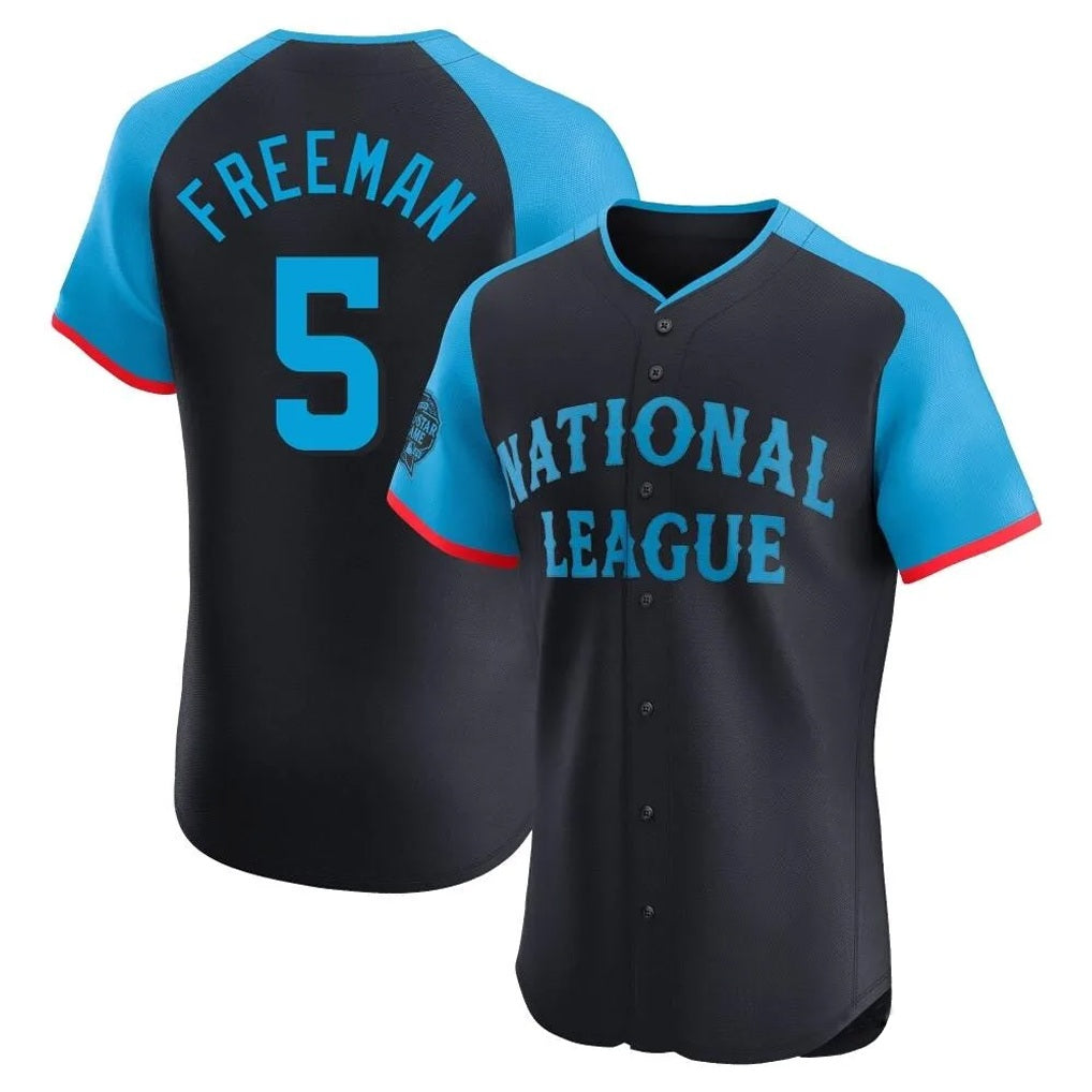 Los Angeles Dodgers #5 Freddie Freeman Player Black CONTON National League All-Star Limited Elite Home Stitched Jerseys