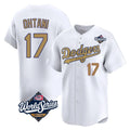 Los Angeles Dodgers #17 Shohei Ohtani Player White Gold CONTON World Series Collection Limited Home Stitched Jerseys
