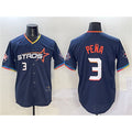 Houston Astros #3 Jeremy Pena Navy CONTON 2025 City Connect With Texas Patch Limited Stitched Jersey