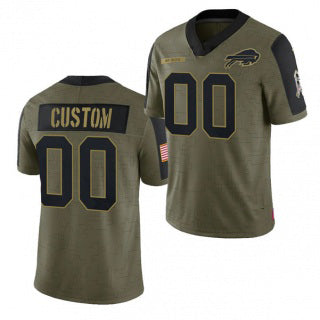 Custom B.Bills Olive CONTON ACTIVE PLAYER 2021 Salute To Service Limited Stitched Jersey