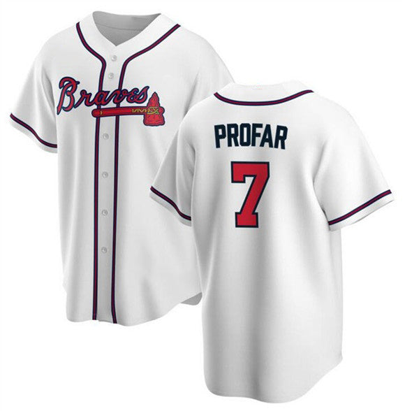 Atlanta Braves #7 Jurickson Profar White CONTON 2025 Cool Base Stitched Jersey