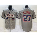 Houston Astros #27 Jose Altuve Gray CONTON With Patch Cool Base Stitched Jersey