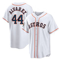 Houston Astros #44 Yordan Alvarez White CONTON 2022 World Series Home Stitched Jersey