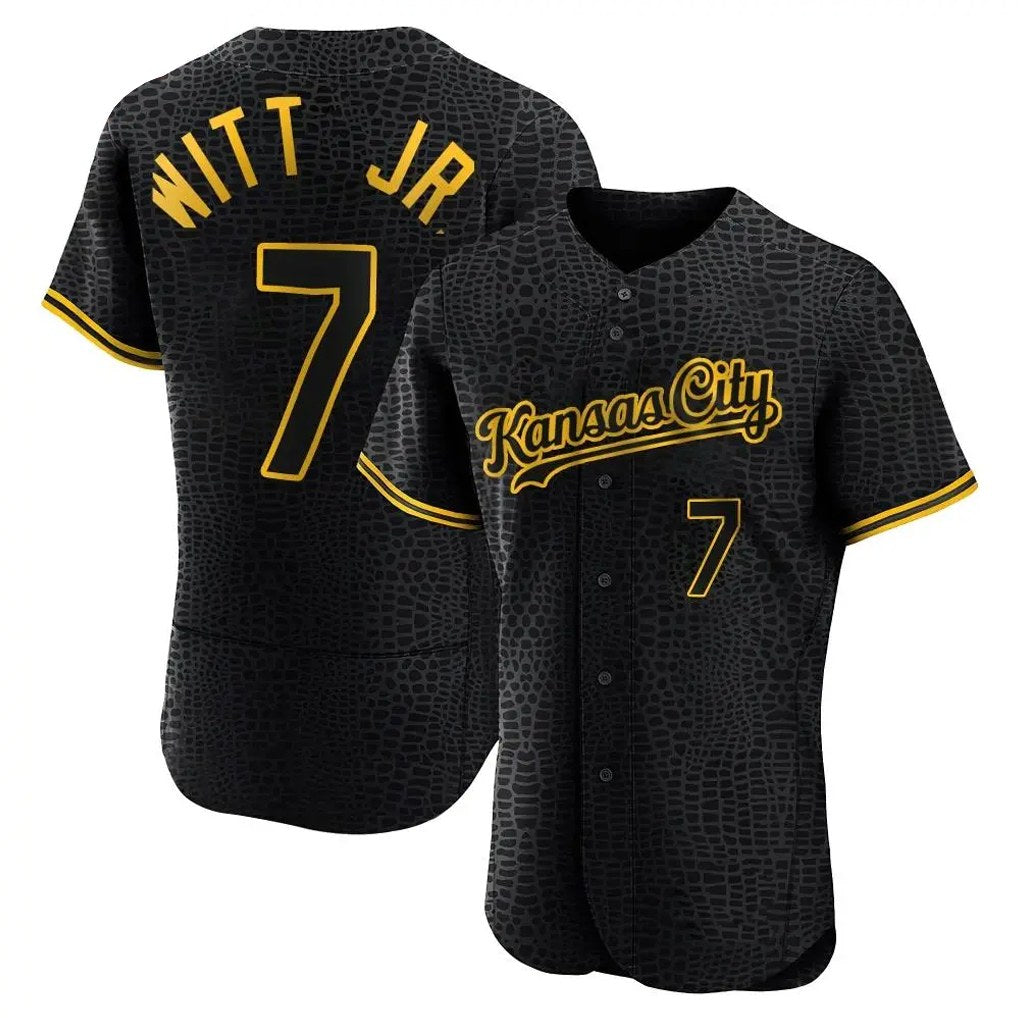 Kansas City Royals #7 Bobby Witt Jr. Player Black CONTON Snake Skin City Limited Elite Stitched Jerseys