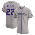 Colorado Rockies #22 Mickey Moniak Player Gray CONTON Limited Elite Home Stitched Jerseys