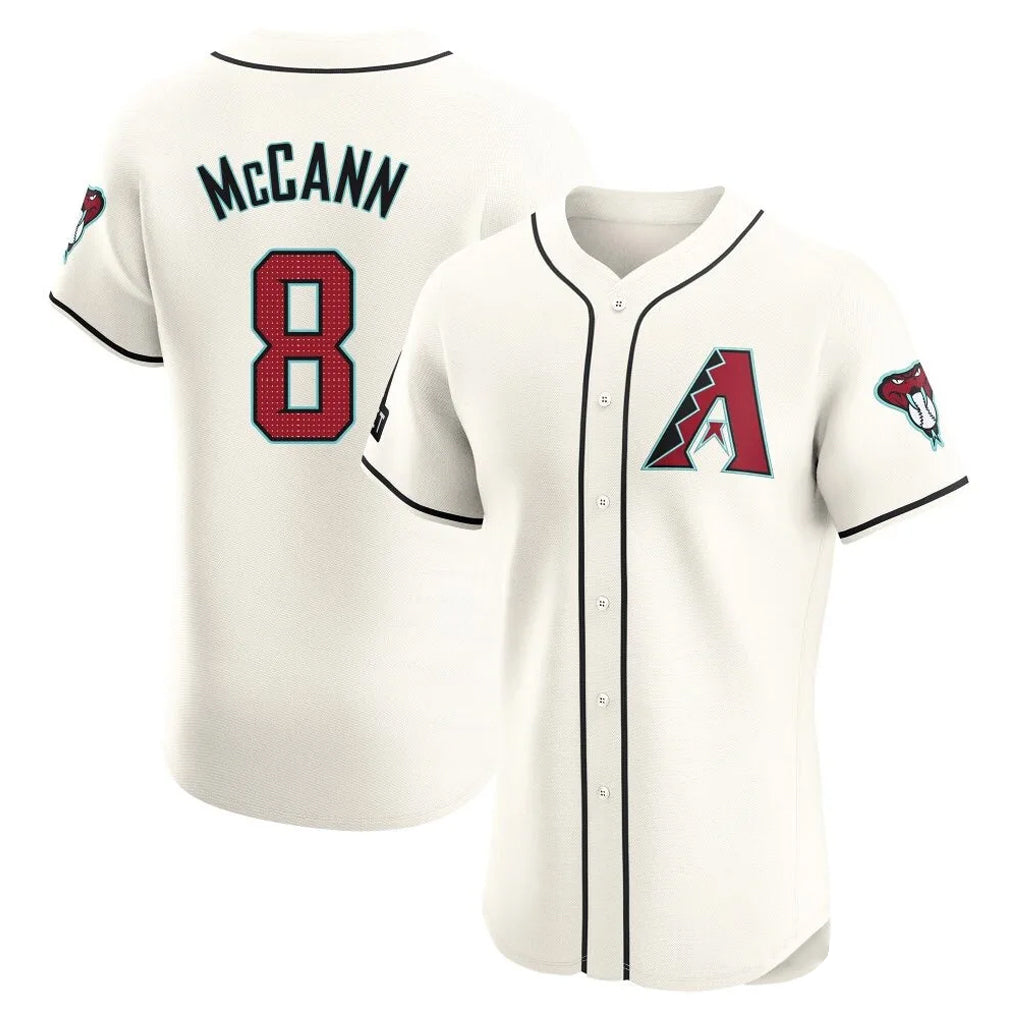 Arizona Diamondbacks #8 James McCann Player Cream CONTON Limited Elite Home Game Stitched Jerseys