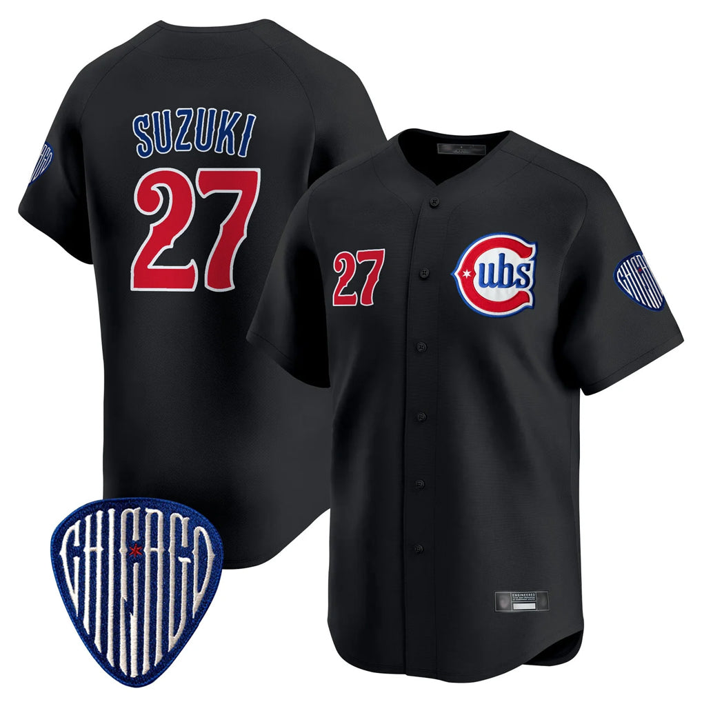 Chicago Cubs #27 Seiya Suzuki Player Black CONTON Vapor Premier Limited Home Stitched Jerseys