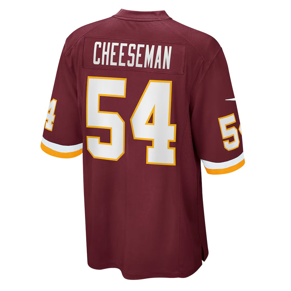 W.Football Team #54 Camaron Cheeseman Burgundy CONTON Game Jersey