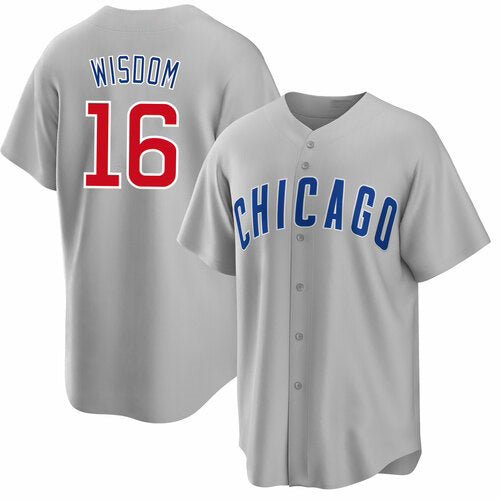 Chicago Cubs #16 Patrick Wisdom Gray CONTON Cool Base Stitched Jersey