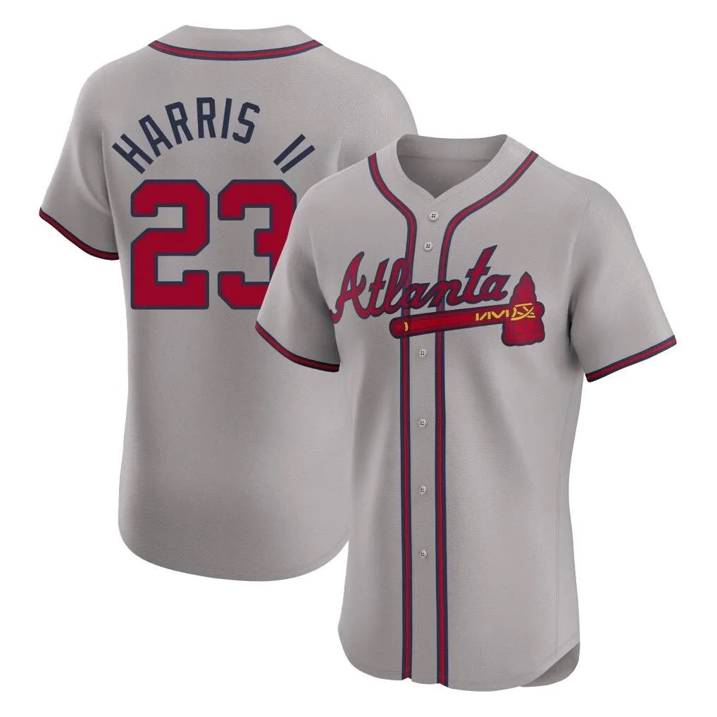 Atlanta Braves #23 Michael Harris II Player Gray CONTON Limited Elite Home Game Stitched Jerseys