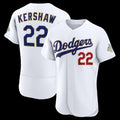 Los Angeles Dodgers #22 Clayton Kershaw White CONTON 2026 Gold Collection Authentic Jersey