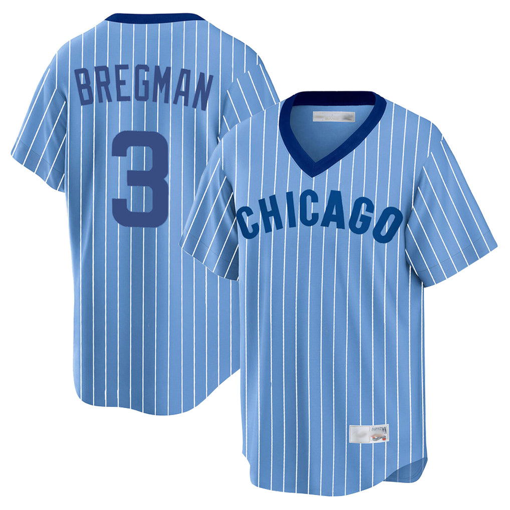 Chicago Cubs #3 Alex Bregman Player Blue CONTON T-shirt Cooperstown Collection Limited Stitched Jerseys
